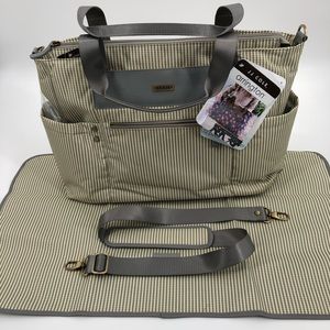 JJ Cole Arrington gray stripe Diaper Bag